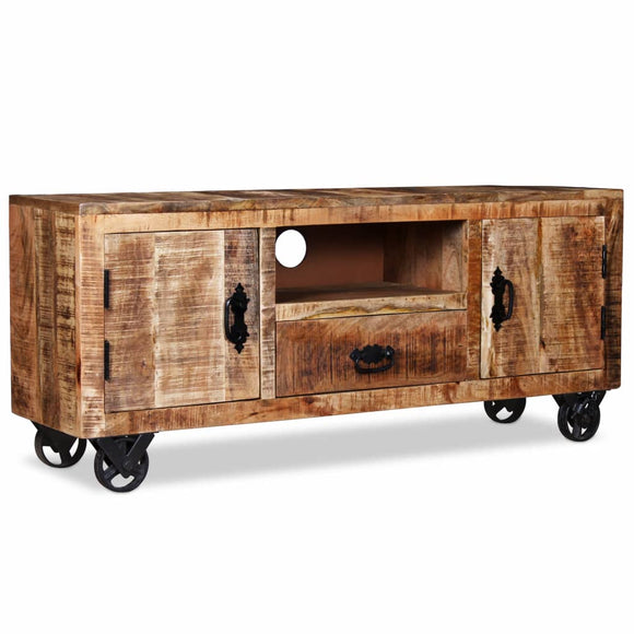 NNEVL TV Cabinet Rough Mango Wood 110x30x50 cm