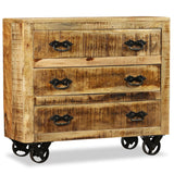 NNEVL Sideboard with 3 Drawers Rough Mango Wood