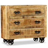 NNEVL Sideboard with 3 Drawers Rough Mango Wood