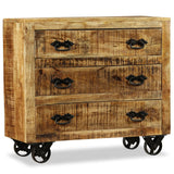 NNEVL Sideboard with 3 Drawers Rough Mango Wood