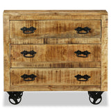 NNEVL Sideboard with 3 Drawers Rough Mango Wood