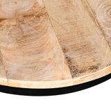 NNEVL Coffee Table Set 2 Pieces Rough Mango Wood Round 40/50 cm