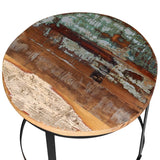 NNEVL Coffee Table Set 2 Pieces Solid Reclaimed Wood Round 40/50cm