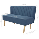 NNEVL Sofa Fabric 117x55.5x77 cm Blue