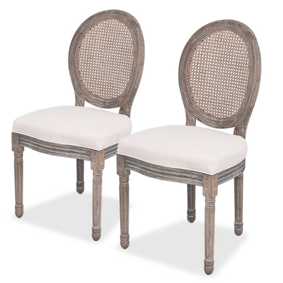 NNEVL Dining Chairs 2 pcs Cream Fabric