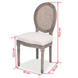 NNEVL Dining Chairs 2 pcs Cream Fabric