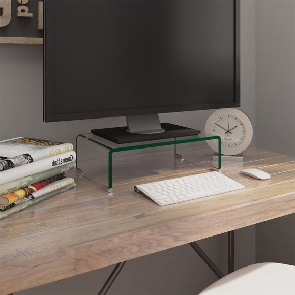NNEVL TV Stand/Monitor Riser Glass Clear 40x25x11 cm