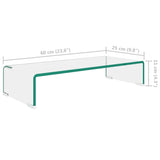 NNEVL TV Stand/Monitor Riser Glass Clear 60x25x11 cm