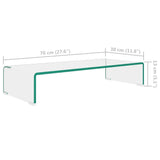 NNEVL TV Stand/Monitor Riser Glass Clear 70x30x13 cm