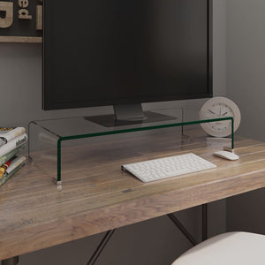 NNEVL TV Stand/Monitor Riser Glass Clear 70x30x13 cm