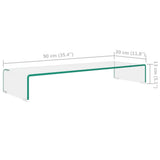 NNEVL TV Stand/Monitor Riser Glass Clear 90x30x13 cm