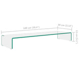 NNEVL TV Stand/Monitor Riser Glass Clear 100x30x13 cm