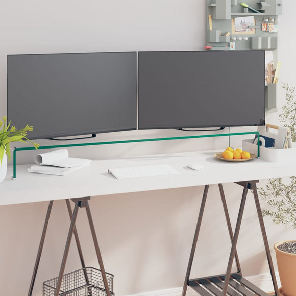 NNEVL TV Stand/Monitor Riser Glass Clear 120x30x13 cm