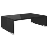 NNEVL TV Stand/Monitor Riser Glass Black 40x25x11 cm