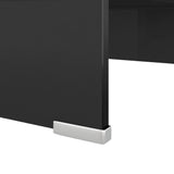 NNEVL TV Stand/Monitor Riser Glass Black 40x25x11 cm