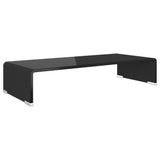 NNEVL TV Stand/Monitor Riser Glass Black 60x25x11 cm