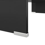NNEVL TV Stand/Monitor Riser Glass Black 60x25x11 cm