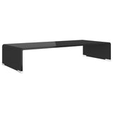 NNEVL TV Stand/Monitor Riser Glass Black 70x30x13 cm