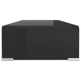 NNEVL TV Stand/Monitor Riser Glass Black 70x30x13 cm