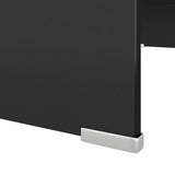 NNEVL TV Stand/Monitor Riser Glass Black 70x30x13 cm