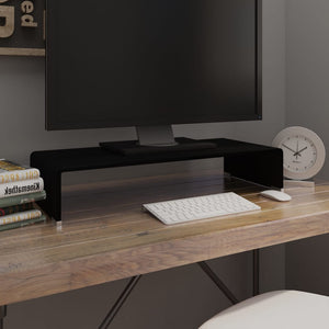 NNEVL TV Stand/Monitor Riser Glass Black 70x30x13 cm