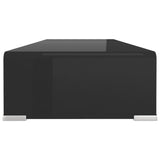 NNEVL TV Stand/Monitor Riser Glass Black 80x30x13 cm