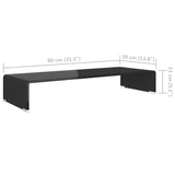 NNEVL TV Stand/Monitor Riser Glass Black 80x30x13 cm