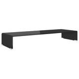 NNEVL TV Stand/Monitor Riser Glass Black 90x30x13 cm