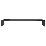NNEVL TV Stand/Monitor Riser Glass Black 90x30x13 cm