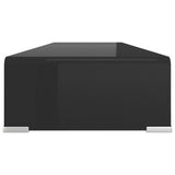 NNEVL TV Stand/Monitor Riser Glass Black 90x30x13 cm