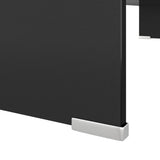NNEVL TV Stand/Monitor Riser Glass Black 90x30x13 cm