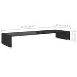 NNEVL TV Stand/Monitor Riser Glass Black 90x30x13 cm