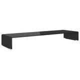 NNEVL TV Stand/Monitor Riser Glass Black 100x30x13 cm