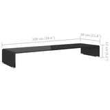 NNEVL TV Stand/Monitor Riser Glass Black 100x30x13 cm