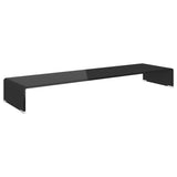NNEVL TV Stand/Monitor Riser Glass Black 110x30x13 cm