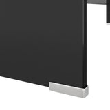 NNEVL TV Stand/Monitor Riser Glass Black 110x30x13 cm