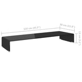 NNEVL TV Stand/Monitor Riser Glass Black 110x30x13 cm