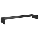 NNEVL TV Stand/Monitor Riser Glass Black 120x30x13 cm