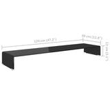 NNEVL TV Stand/Monitor Riser Glass Black 120x30x13 cm