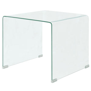 NNEVL Coffee Table Tempered Glass 49.5x50x45 cm Clear