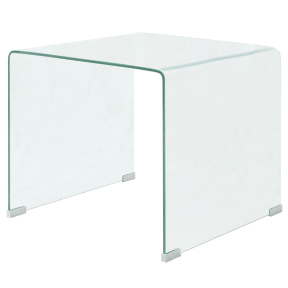 NNEVL Coffee Table Tempered Glass 49.5x50x45 cm Clear