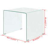 NNEVL Coffee Table Tempered Glass 49.5x50x45 cm Clear