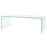 NNEVL Coffee Table Tempered Glass 98x45x30 cm Clear