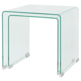 NNEVL Two Piece Nesting Table Set Tempered Glass Clear
