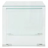 NNEVL Two Piece Nesting Table Set Tempered Glass Clear