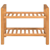 NNEVL Shoe Rack with 2 Shelves 50x27x40 cm Solid Oak Wood