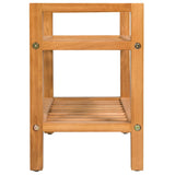 NNEVL Shoe Rack with 2 Shelves 50x27x40 cm Solid Oak Wood