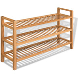 NNEVL Shoe Rack with 3 Shelves 100x27x60 cm Solid Oak Wood