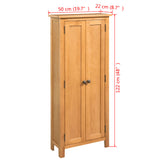 NNEVL Storage Cabinet 50x22x122 cm Solid Oak Wood