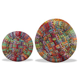 NNEVL Stools with Chindi Details 2 pcs Multicolour Bamboo